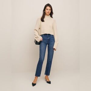 High-Rise Straight Leg Women’s Jeans in Dark Blue